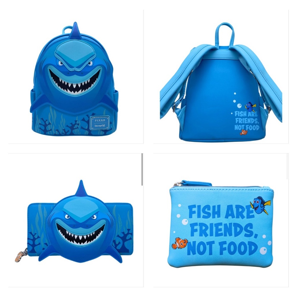 Loungefly Finding Nemo Bruce Cosplay Mini Backpack, Wallet, and Tote - Exclusive